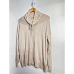 Akini Sweater Womens Wool Blend Drawstring Cowl Neck Pullover Cream Color Photo 2