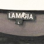 I am gia I.AM.GIA Size Large Black Anya Cutout Long Sleeved Mesh Arm Crop Top Photo 3