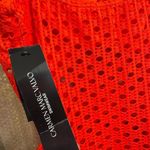 Carmen Marc Valvo Red Orange Persimmon Crochet One Piece Swimsuit 14 NWT Photo 4