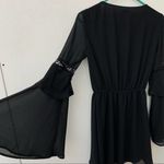 Abbeline If By Sea Black Bell Sleeve Mini Dress Photo 50