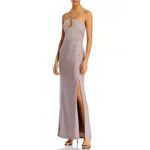 AQUA Sleeveless Sparkly Cut Out Long Column Evening Gown Purple Size 10 Dress Photo 8
