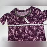 Carol Rose  Plum Paisley Blouse with Embellished Collar 💜 Photo 5