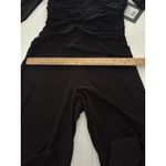 Norma Kamali  Jumpsuit Size M Black Shirred Waist V Neck Wide Leg Cocktail Party Photo 15