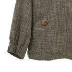 Caroline Rose Brown Linen Blend Hooded Button Front Jacket XS Photo 1