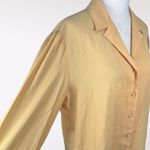 Vintage Jebb Levy Button Up Blouse Sheer Yellow 80s Size Medium Large Photo 6