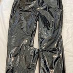 FAUX SHINY LEATHER PANTS Black Size L Photo 0
