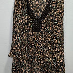 Woman Within  Sheer Black Blouse with Floral Design Photo 0