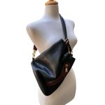 VTG Leather Bucket Purse Pattie Jarrell Black Convertible Sling Western 90s Boho Photo 4
