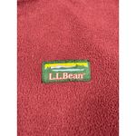 LL Bean‎ Womens Fleece Pullover Hoodie Small Red Aztec Trim 1/4 Snap Photo 3