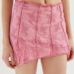 Urban Outfitters Pink Lace Mini Skirt Photo 0