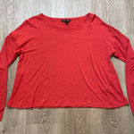 Eileen Fisher  Top‎ Small  Stretch Viscose Jersey Round Neck Long Sleeve Red Photo 0