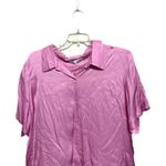 English Factory  Pink Satin Short Sleeve Button Up Shirt 2X Casual Barbiecore NWT Photo 2