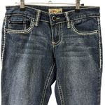 Ymi Y2K  Embroidered Low Rise Button Flap Pocket Capri Blue Jeans Size 5 Photo 10