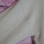 Aerie  WAFFLE KNIT QUARTER ZIP POCKET SWEATSHIRT CREAM LOUNGE COZY SMALL Photo 4