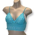 Zuliana Size Large Teal Vintage Lace Top. Made in Brazil. New With Tags. Blue Photo 0