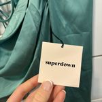 superdown More To Come Green Satin Tie Back Long Sleeve NWT Photo 3
