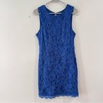 Lulus Rhythm of Love Blue Lace Sleeveless Backless Bodycon Dress LARGE Photo 3
