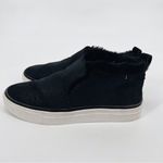 Toms  Paxton Slip On Shoes Sneakers Suede Faux Shearling Black Leather Lizard 7‎ Photo 3