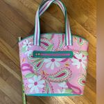 Lilly Pulitzer Structured Tote Bag Daisy Paisley Butterflies White Label Photo 2