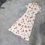 Reformation Women’s Sheila Floral-print Georgette Midi Shirt Dress Ecru Size 2 Photo 7