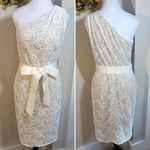 Tadashi Shoji  One Shoulder Textured Embroidered Sheath Dress Sz 6💛 Photo 1