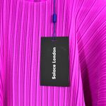 Solace London  Tanzy Fuchsia Pleated White Bow Long Sleeve Mini Cocktail Dress Photo 15