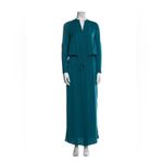 Vince teal blue green button front long sleeve maxi dress NEW Photo 2