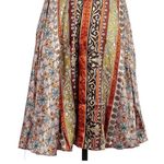 Nicole Miller Halter Scarf Satin Dress 6 Boho Floral Hippie Gypsy Festival Orange Photo 3