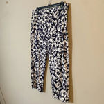 Ralph Lauren Vintage Lauren Women's Sz 12 Floral Casual Stretch Capri Pants Navy Photo 7