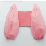 ZARA Pink Organza Knit Top Photo 1