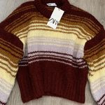 Zara Knit Sweater Brown Size M Photo 0