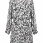 Banana Republic  Dress L Black White Abstract Print Preppy Office Business Party Photo 0