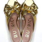 Butrich Bow Slide Pump in Gold Embossed Snake Size 40 (fits like an 8.5/9) Photo 0