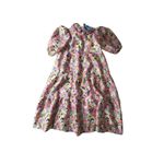 NWT Cras Lilicras Dress Daisy Floral Puff Sleeves Pink Purple Midi Copenhagen Photo 1