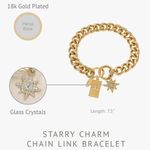 Ettika - Starry Charms Chain Link Bracelet | 14K Gold Plated | W/Dustbag - NWT Photo 1