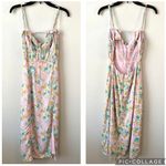 ASTR  The Label Verana Slip Midi Dress Pink Turquoise Floral M Photo 5