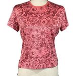 Patagonia  Medium Capilene Top Floral Stretch Cap Sleeves Round Neck Pink Multi Photo 0