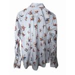 Robert Graham  Priscilla Striped Paisley-Print Multicolor Shirt Women’s Size L Photo 2