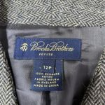 Brooks Brothers  100% Wool Blazer Womens Sz 12P Large Pockets Herringbone Photo 2