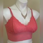 Adrienne Vittadini  Pink  Lace Bralette Adjustable straps & removal pads Sz M Photo 1