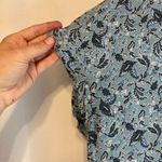 Jane and Delancey Cornflower Blue Floral Paisley Lightweight Button Blouse Shirt Photo 4