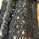 Josephine Chaus Vtg Black Crochet Open Knit Sleeveless Vest SZ M Rabbit Fur 80's Photo 11