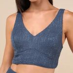 Lulus NWT Navy Blue Tweed Cropped Tank Top Photo 0