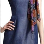 Zac Posen  Z Spoke scarf blue shift‎ dress size 10 Photo 0