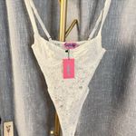 Edikted NEW  XS Lace Trim Corset White Bodysuit Photo 0