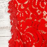 Francesca's Francesca’s Red Lace Halter Neck Sleeveless Cocktail Mini Party Dress, EUC, Med Photo 5