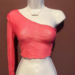 SheIn New Sheer Pink Cold-shoulder Sexy Top Size XS Photo 0