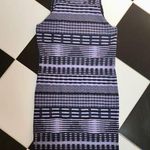 Opening Ceremony Knit Bodycon Mini Dress Stretchy Jagged Lines Periwinkle Purple Photo 0