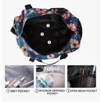 New Sivaletis 22” Large Duffle Bag with Shoe Pocket Navy Floral Weekender Gym Blue Photo 9