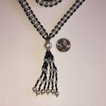 Elegant Black and White Faux Pearl Beaded Boho Necklace Photo 3